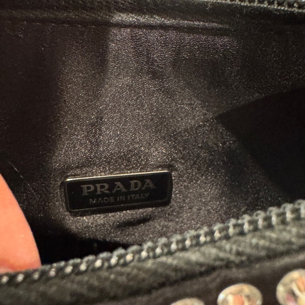 Prada Re-edition Black Crystal-Studded Shoulder Bag - Picture 10 of 11